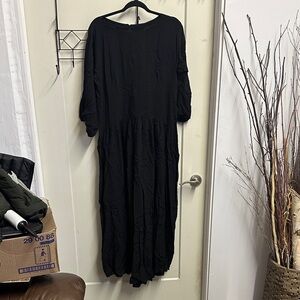 Adeptt Handmade Elegant Black Long Sleeve Dress XXL